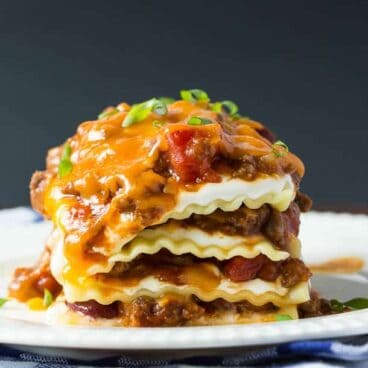 bbq chili cheese lasagna piece