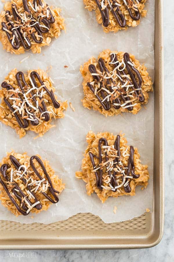 no bake samoa cookies overhead