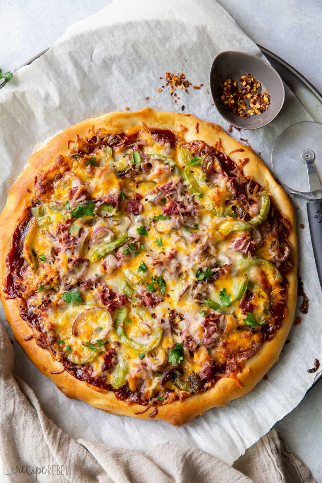 BBQ Philly Cheesesteak Pizza The Recipe Rebel