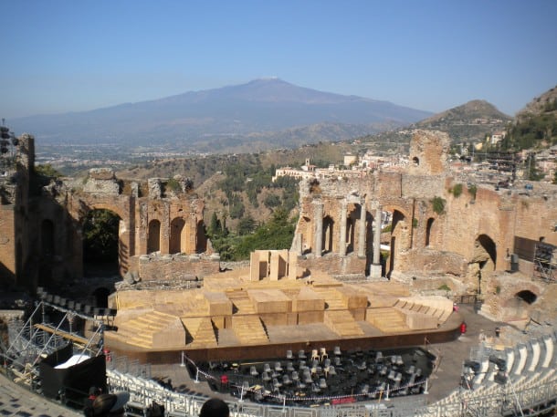 photo of the Greek Theatre in Taormina