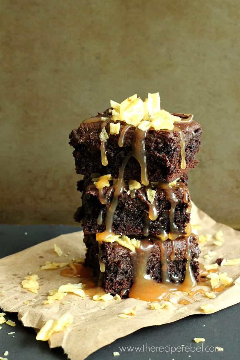 Caramel Potato Chip Brownies The Recipe Rebel