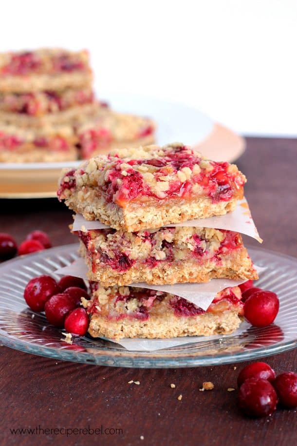 cranberry caramel bars