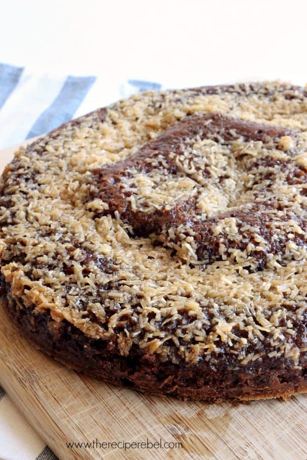 {light} coconut date pudding cake