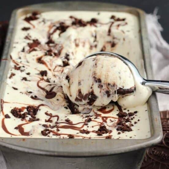 Homemade Cookies 'n' Cream Ice Cream with Nutella Swirl