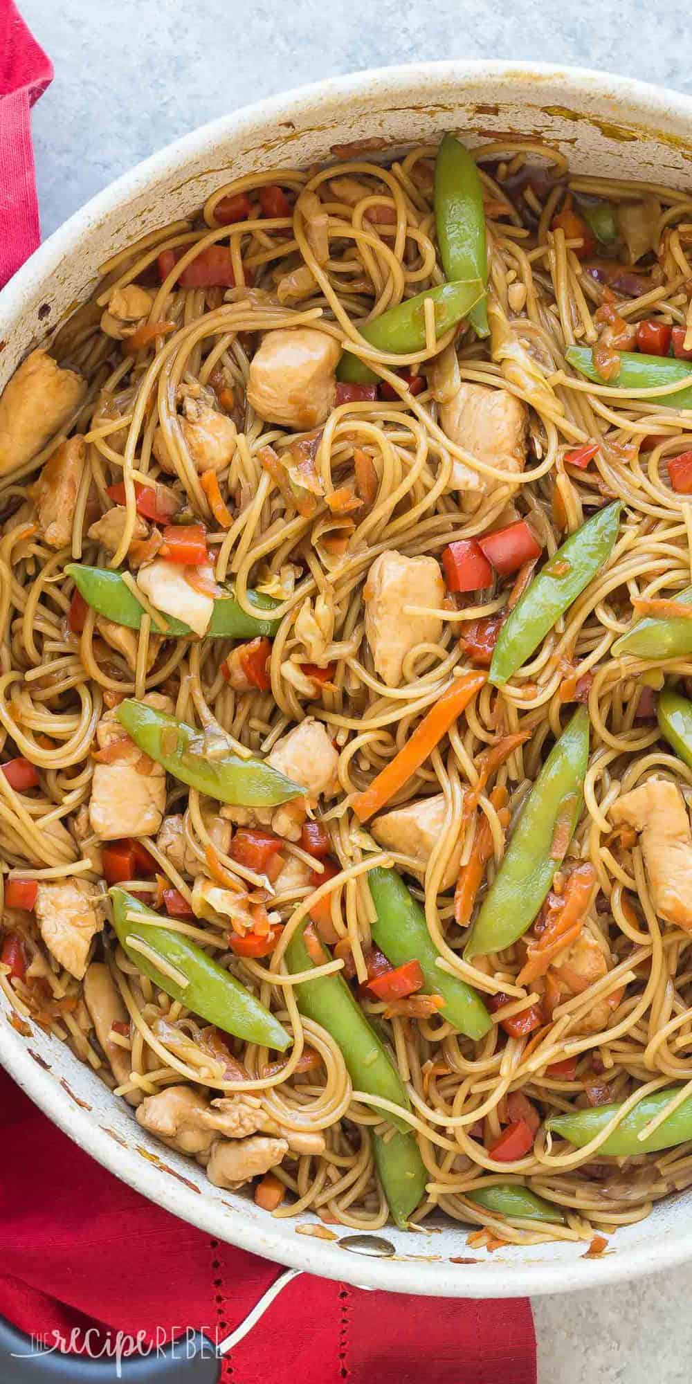 Easy One Pot Chicken Chow Mein Recipe + VIDEO (30 minutes)
