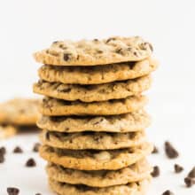 peanut butter oatmeal chocolate chip cookies stack