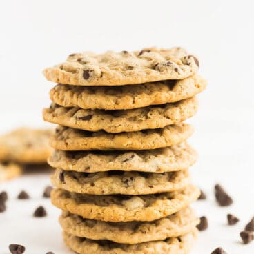 peanut butter oatmeal chocolate chip cookies stack