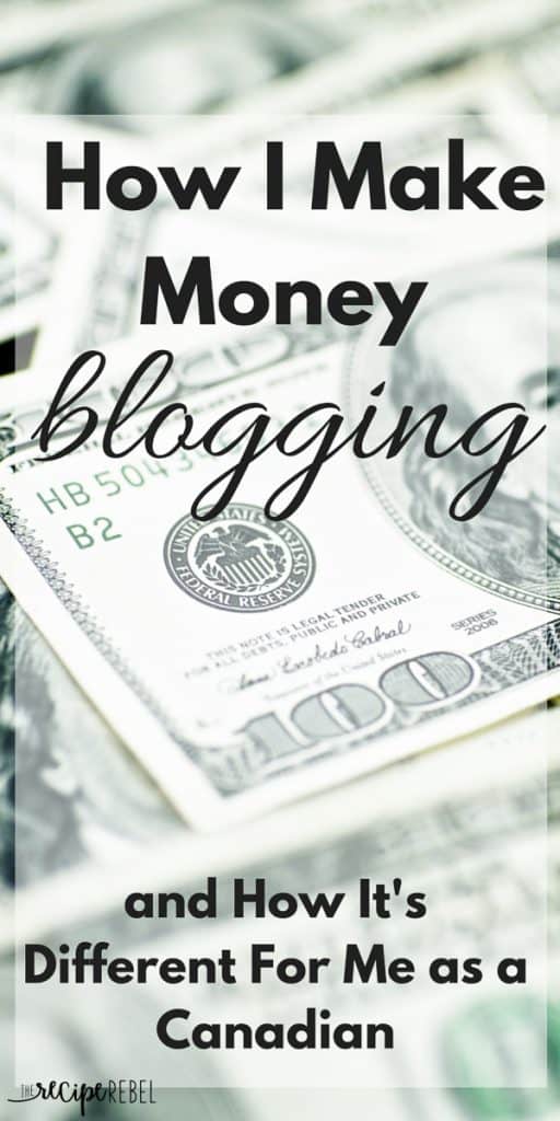 title image for post how I make money blogging and how it's different as a canadian with text overlay