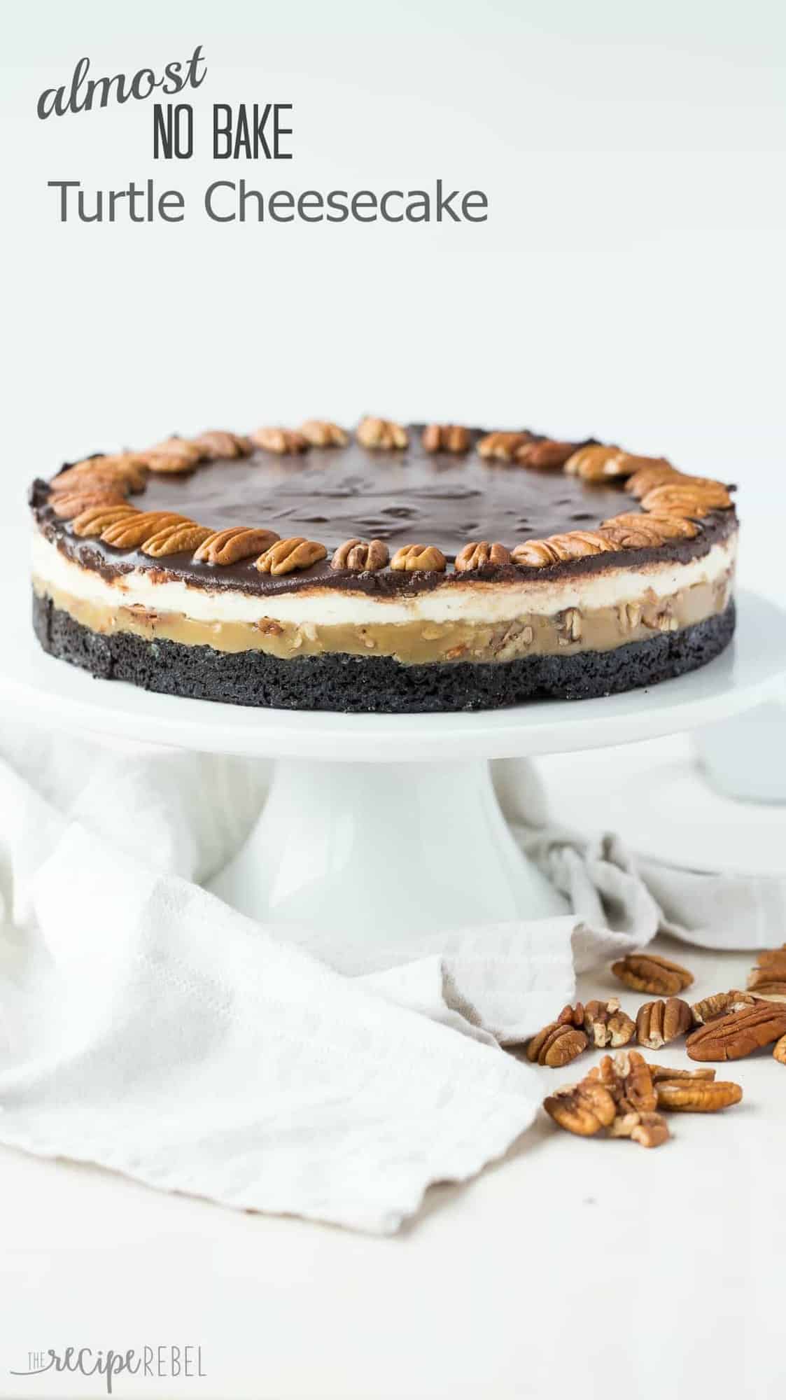 almost no bake turtle cheesecake
