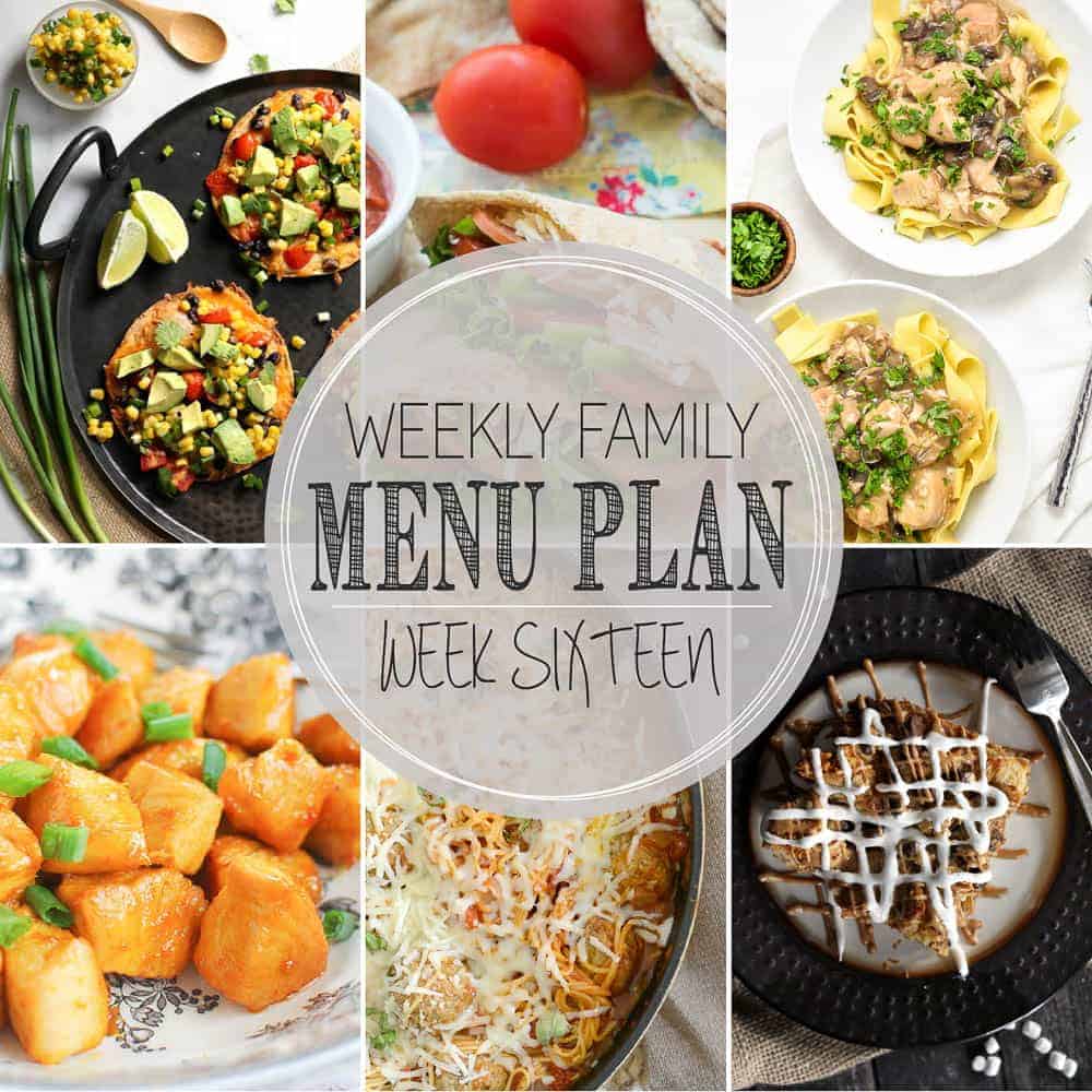 Weekly Menu Plan -- Family Friendly Meal Plan