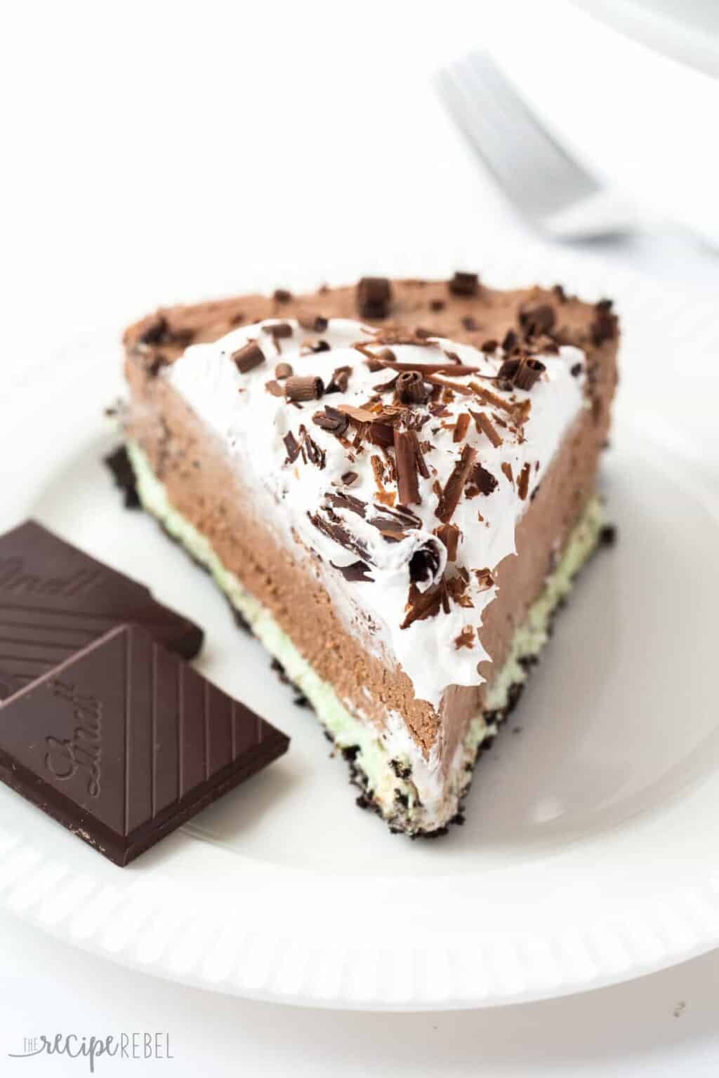 Almost No Bake Mint Chocolate Cheesecake Holiday Dessert