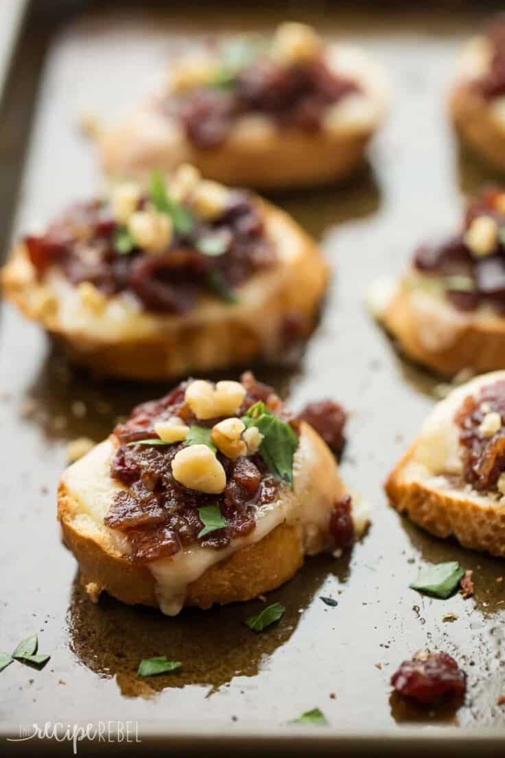 Cranberry Bacon Jam Crostini a Holiday Appetizer!