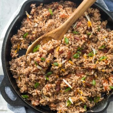 This BBQ Bacon Cheeseburger Rice is an easy, one pot meal made with simple ingredients that the whole family will love!