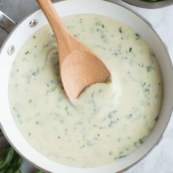 Pesto Spinach Alfredo Sauce Recipe + VIDEO