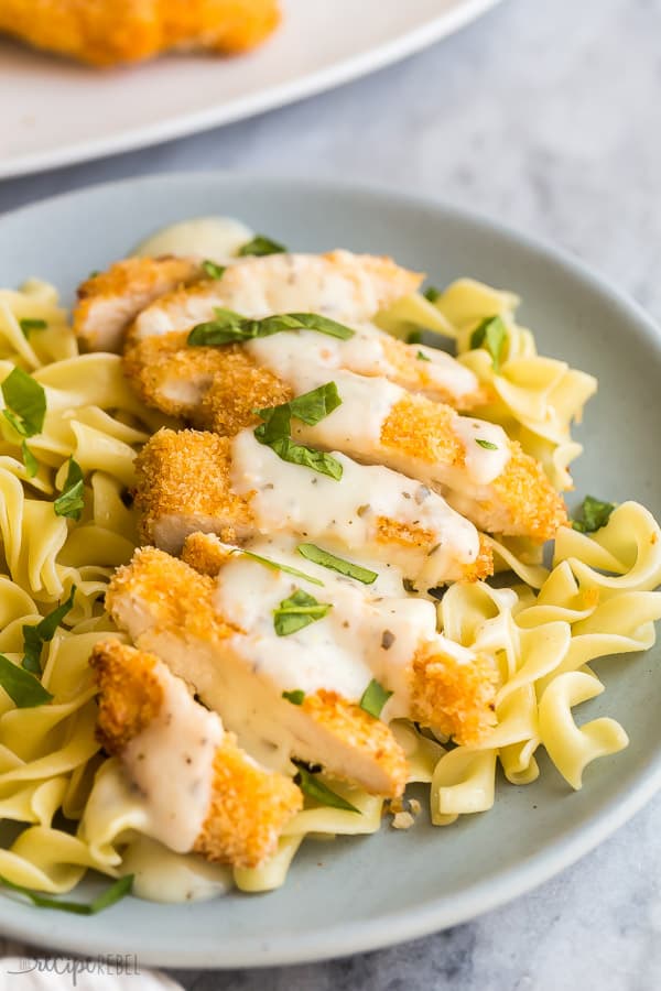 Crispy Chicken with Basil Cream Sauce The Recipe Rebel