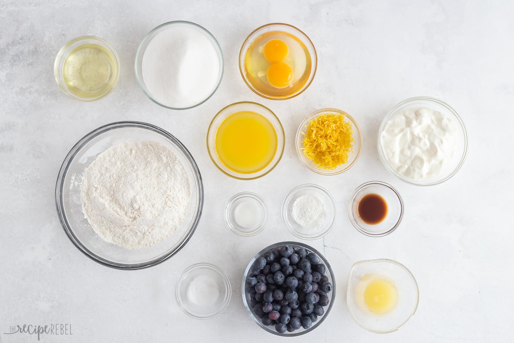ingredients needed for lemon blueberry coffee cake