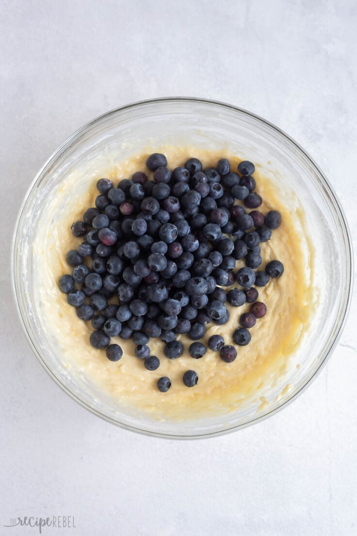 blueberries added to coffee cake batter