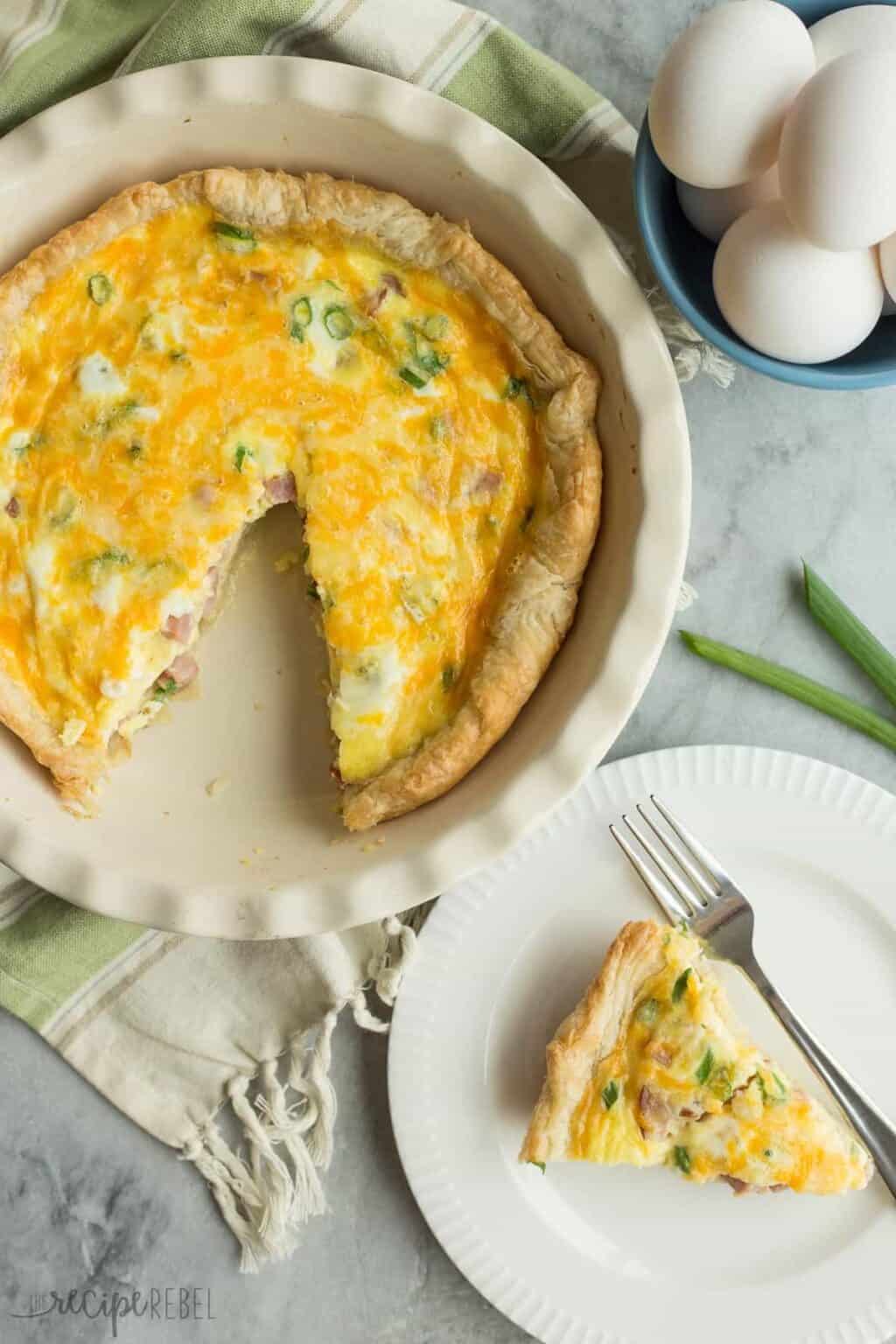 Easy Puff Pastry Ham and Cheese Quiche Recipe