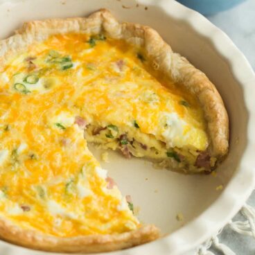 Puff pastry makes this Ham and Cheese Quiche so easy! No dough to prep, just press into the pan, fill and bake -- perfect for Mother's Day, Father's Day, or any holiday brunch!