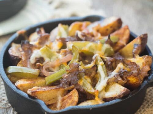 Skillet Philly Cheesesteak Potato Wedges The Recipe Rebel Skillet Philly Cheesesteak Potato Wedges The Recipe Rebel