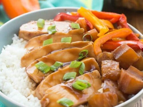 Slow Cooker Hawaiian Chicken Rice Bowls Recipe