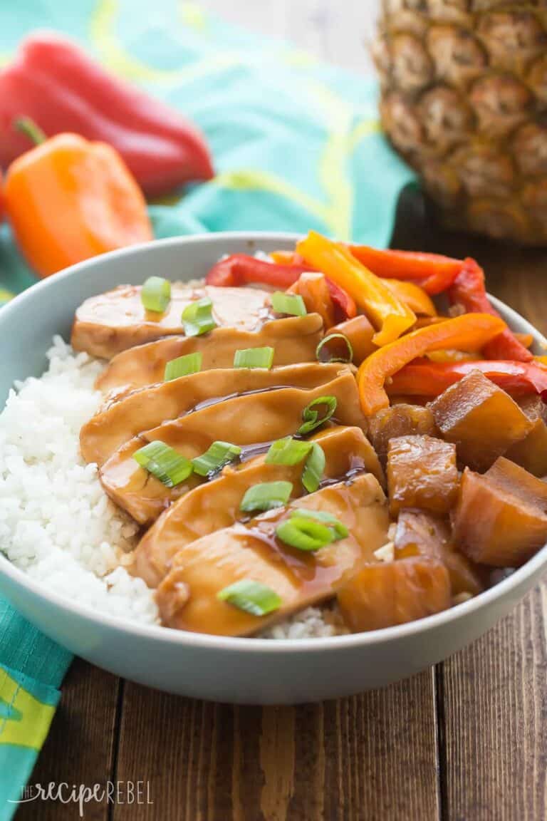 Slow Cooker Hawaiian Chicken Rice Bowls Recipe