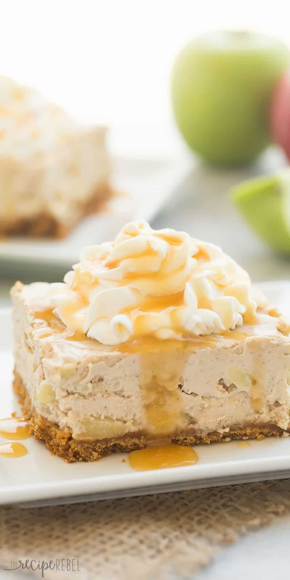 caramel apple cheesecake bars