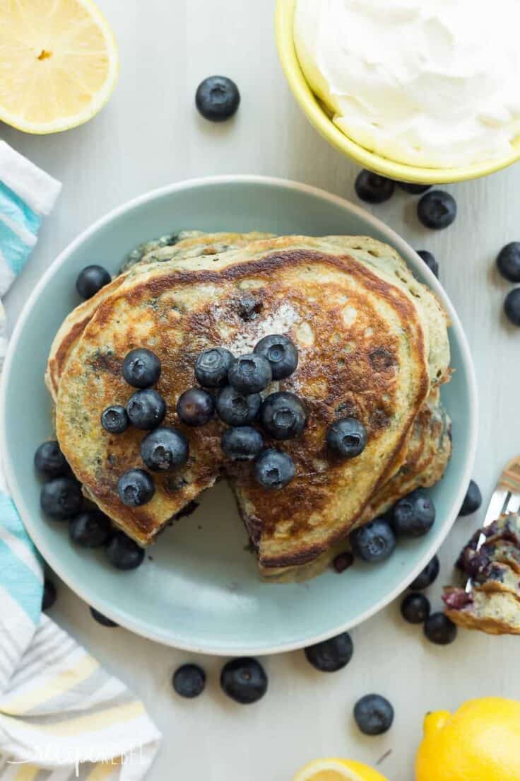 Lemon Blueberry Greek Yogurt Pancakes Recipe