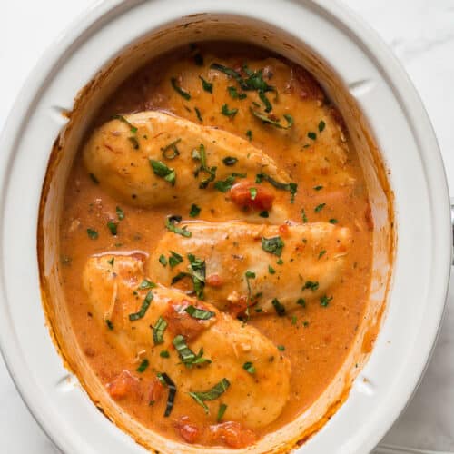Slow Cooker Creamy Tomato Basil Chicken Recipe