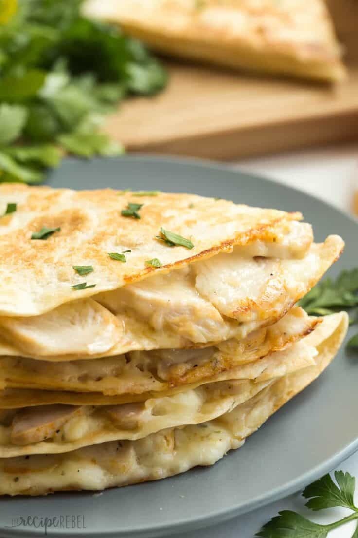 Chicken Alfredo Quesadillas Recipe