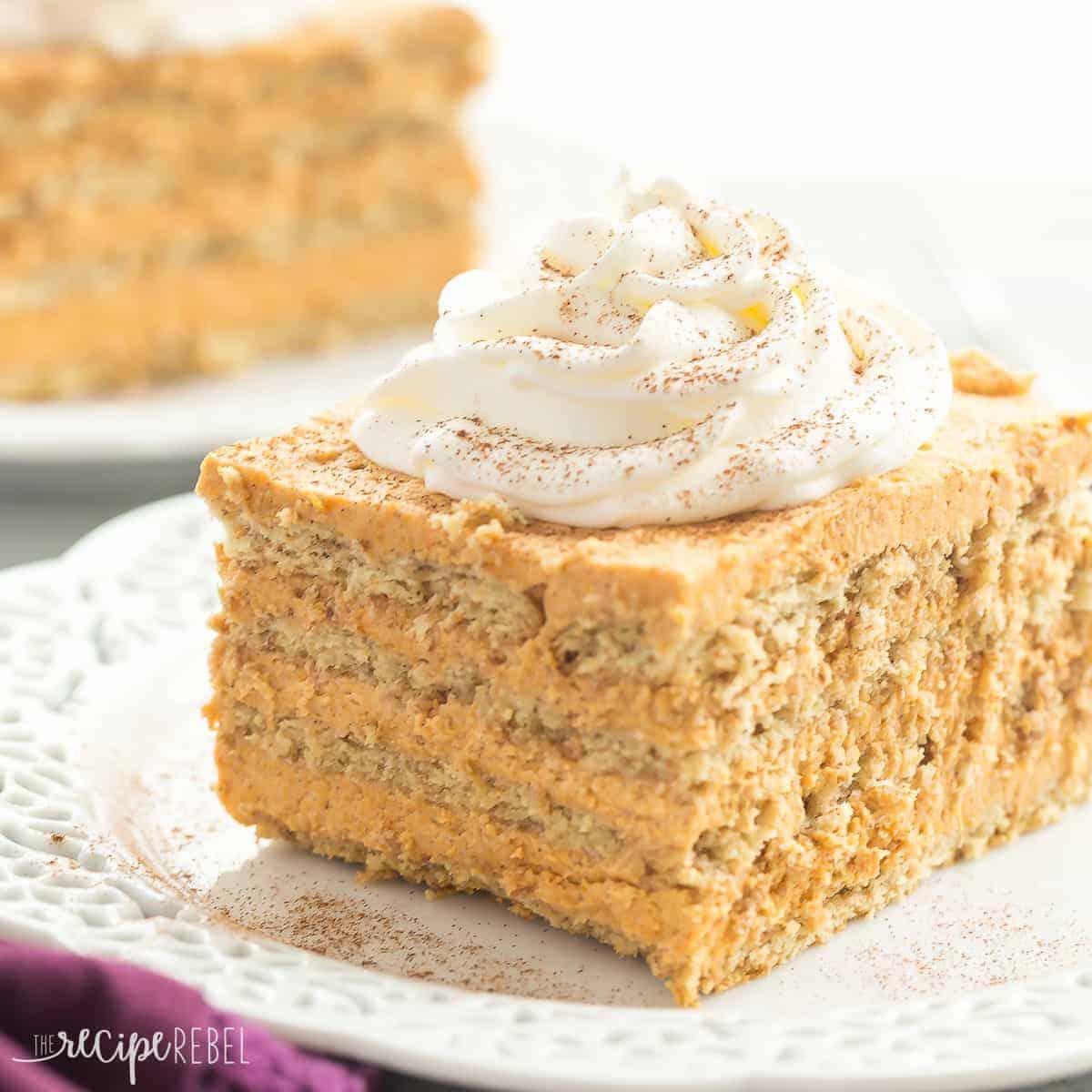 No Bake Pumpkin Pie Icebox Cake