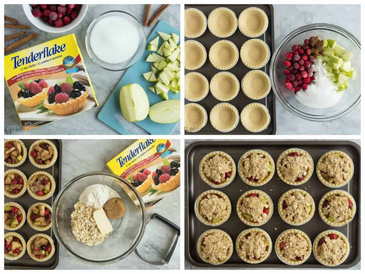 step by step photos for cranberry apple pies with tenderflake tart shells