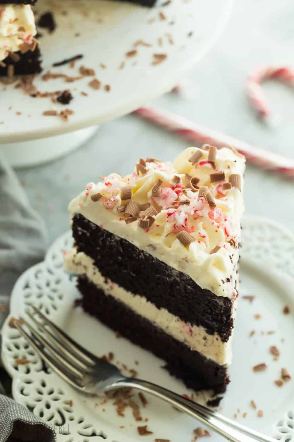Layered Double Chocolate Peppermint Cake Recipe