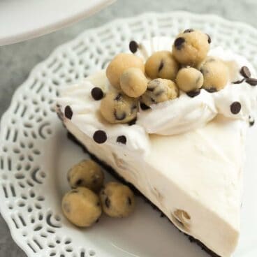 Everyone loved this NO BAKE Cookie Dough Cheesecake -- it's made with edible cookie dough and an Oreo crust and is an extra special dessert for the holidays!