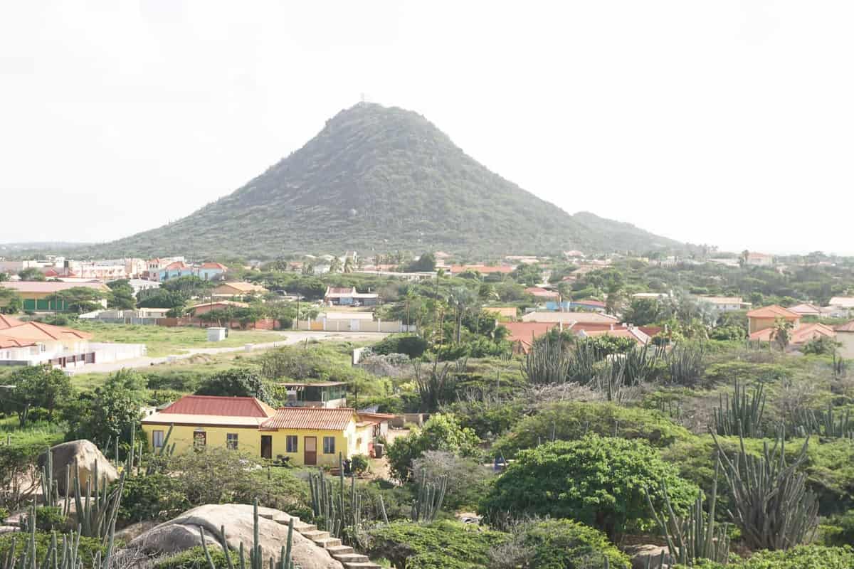 photo of rural aruba with mountain