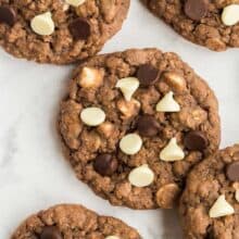 chocolate oatmeal cookies close up