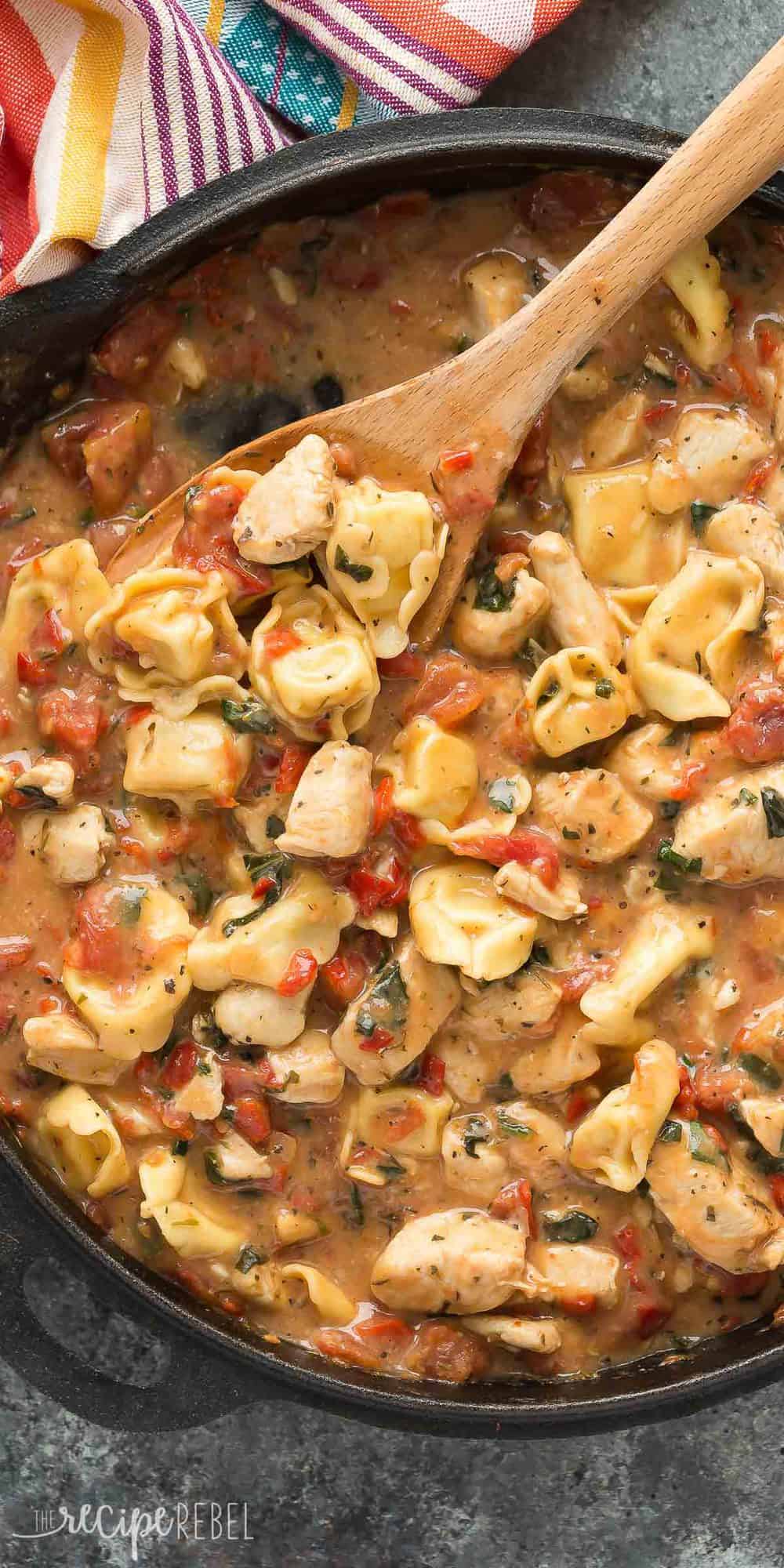 italian chicken tortellini skillet + recipe video