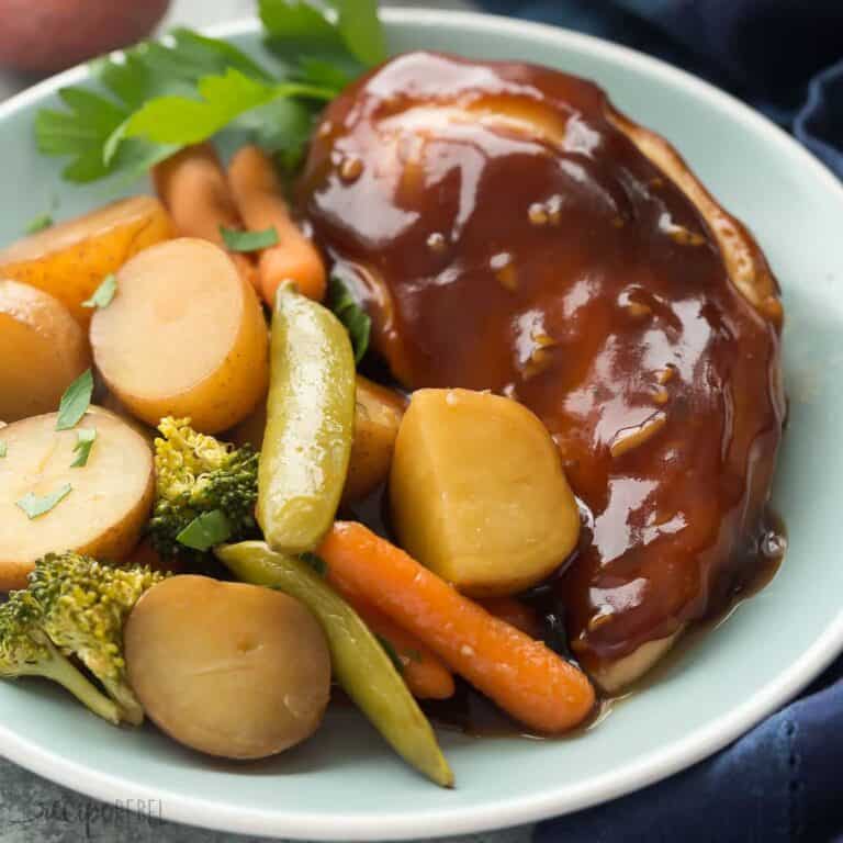 Slow Cooker Honey Garlic Chicken and Vegetables + VIDEO