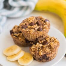 oatmeal cups stacked on white plate