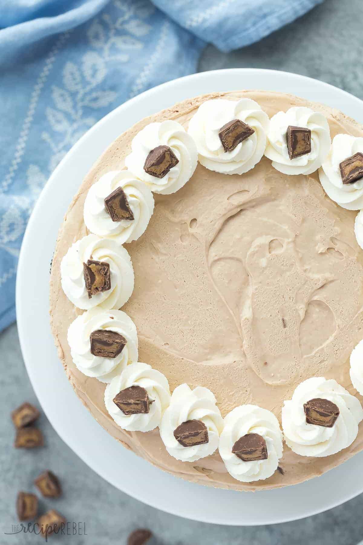 no bake reese’s peanut butter cup cheesecake + recipe video
