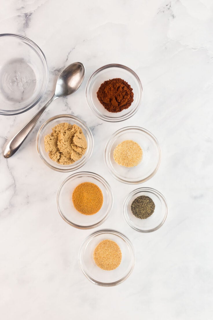 spices ready to blend and rub on ribs