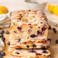 lemon bread with blueberries sliced