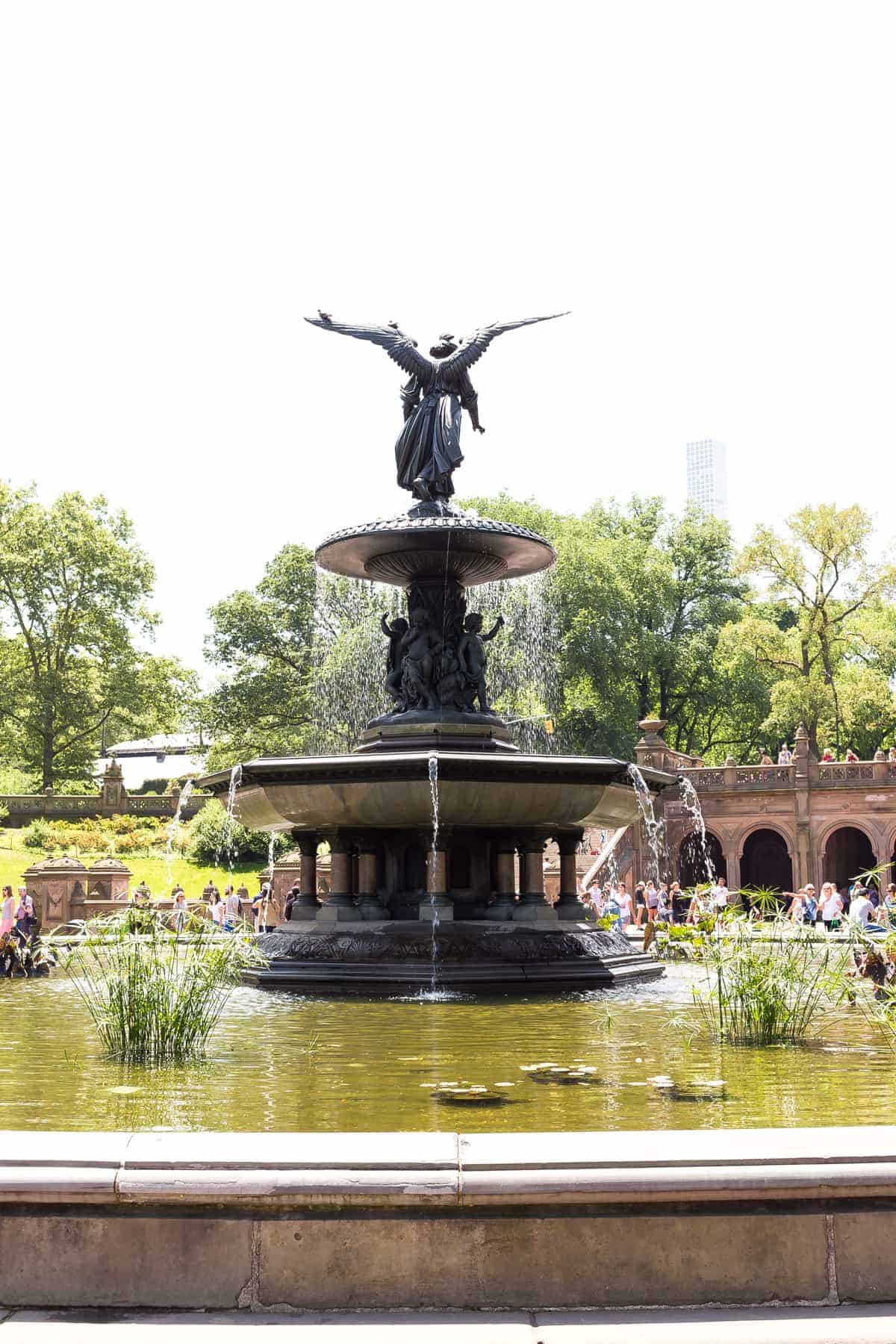 fountain in central park new york city