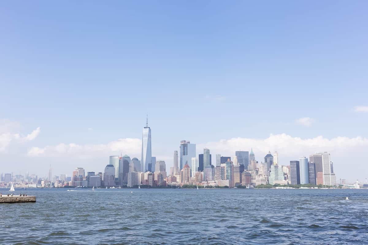 new york city skyline from the water