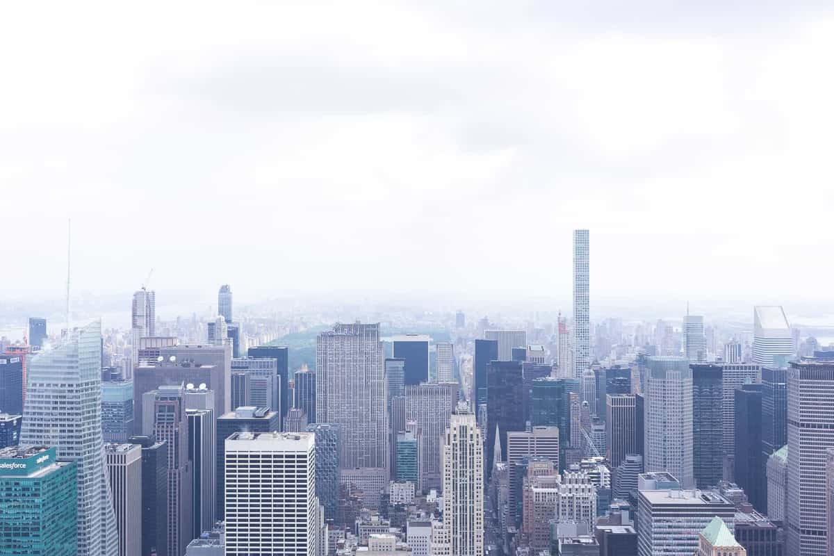 new york city skyline from empire state building