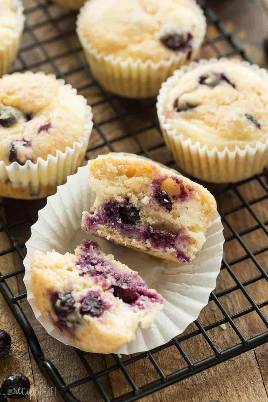Blueberry Lemon Muffins with Cream Cheese Swirl + VIDEO