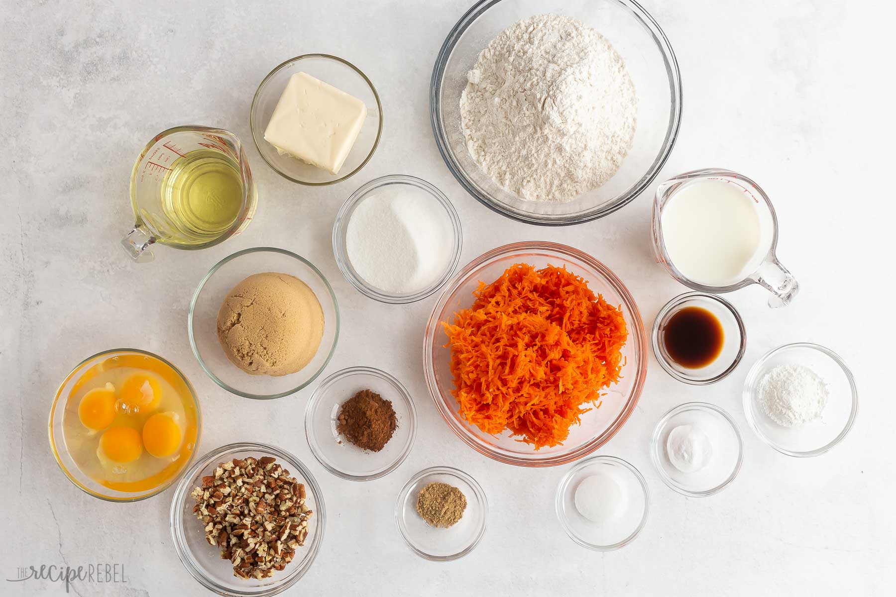 ingredients needed to make carrot cake