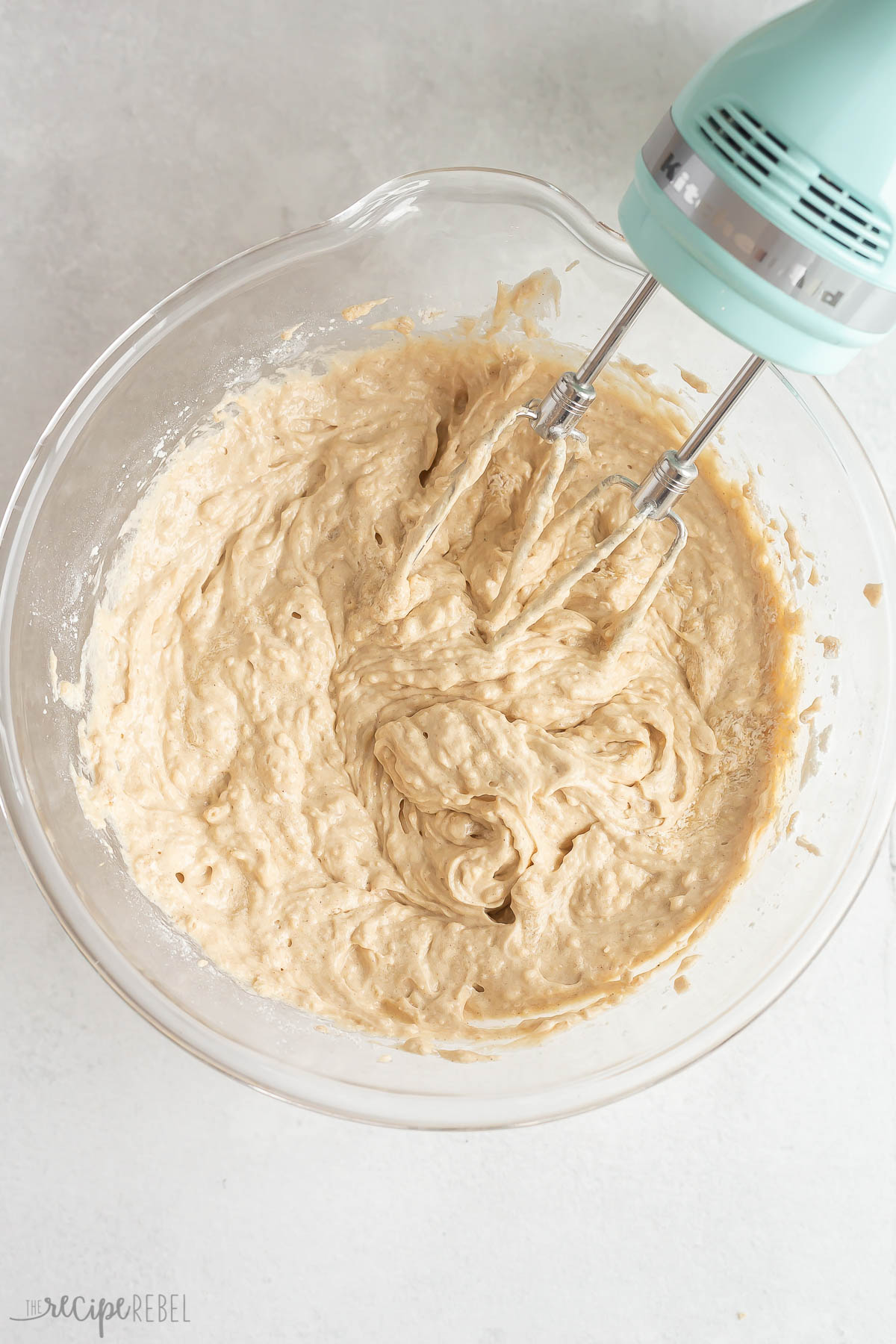 carrot cake batter with flour added in