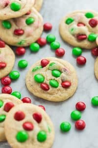 christmas cookies with m&ms