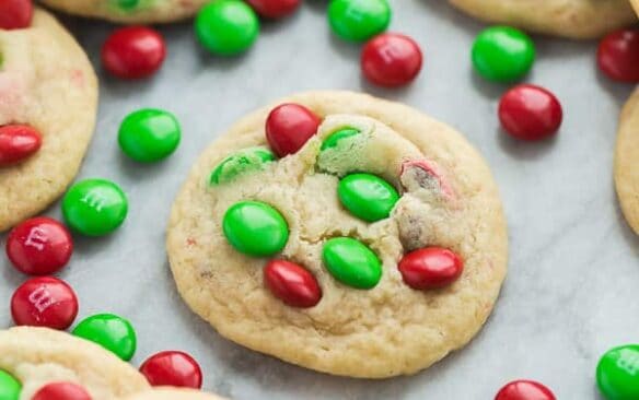 christmas cookies with m&ms